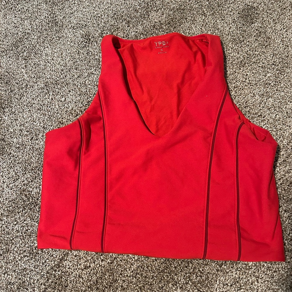 Abercrombie & Fitch Red V-Neck Tank Top